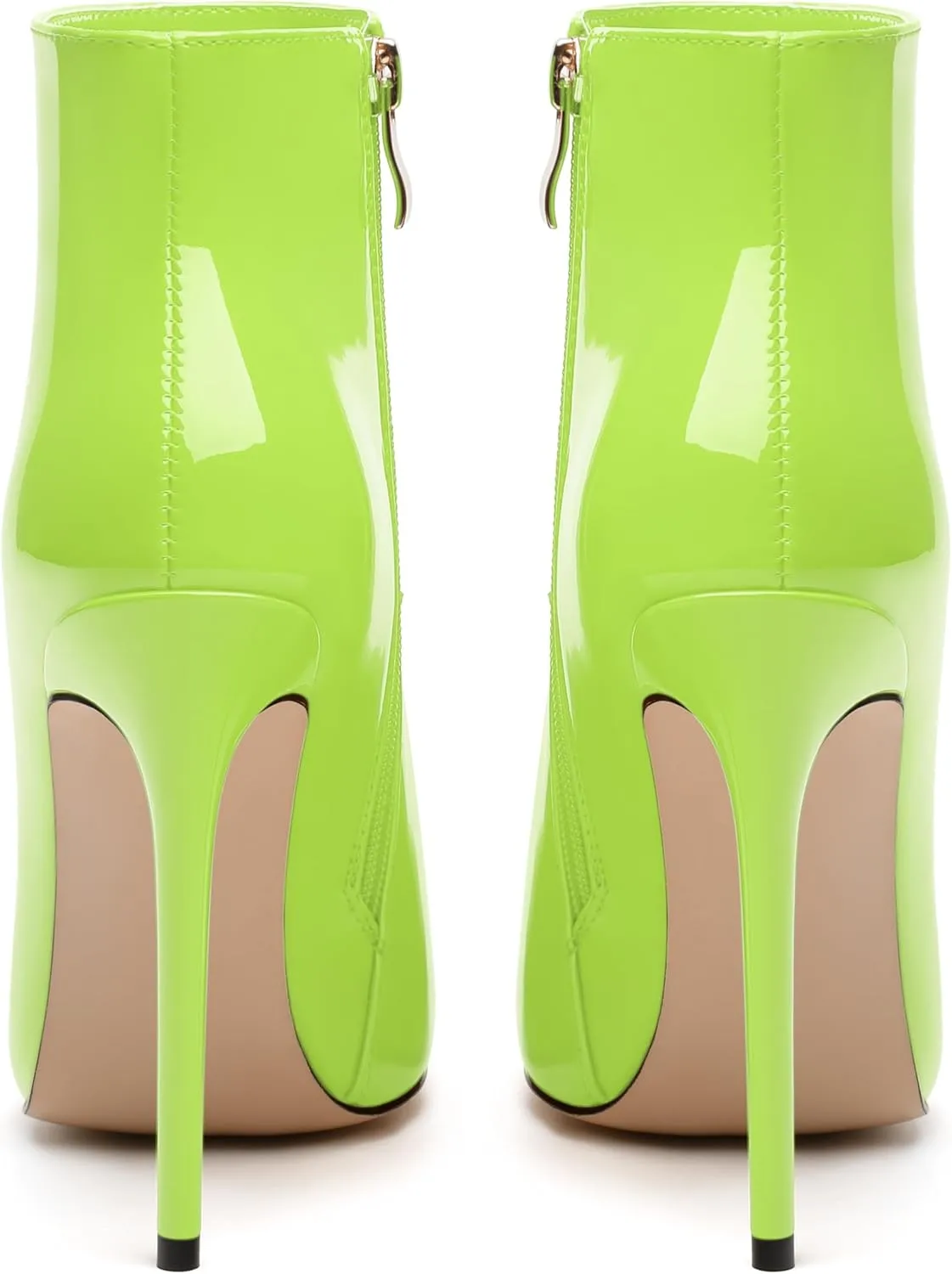NUMALEO Womens High Heel Ankle Boots Sexy Pointed Toe Stiletto Boots with Zipper 4 inch Fashion Ankle Booties Dress Evening Party Boots Shoes