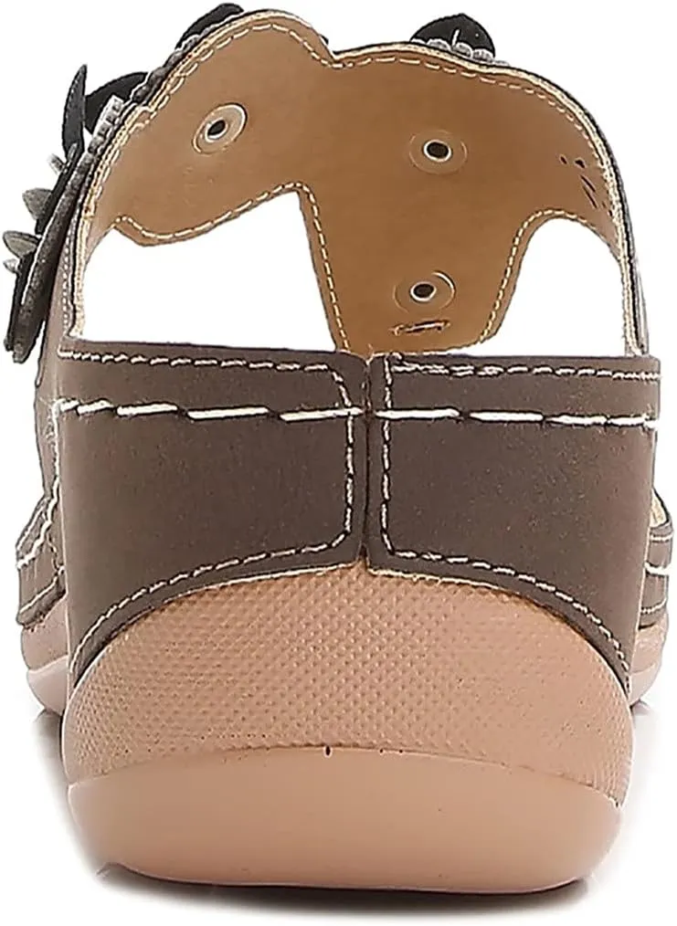 oiangi Women's Wedge Flip Flops Comfortable Casual Flower Thong Sandals Platform Outdoor Summer Beach Slippers
