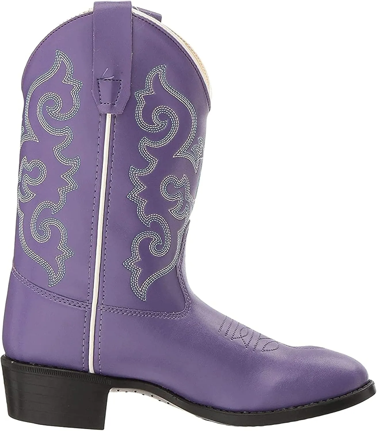 Old WEST Girl's Toddler/Little Kid Pearlized Faux Leather Round Toe Cowboy Boots