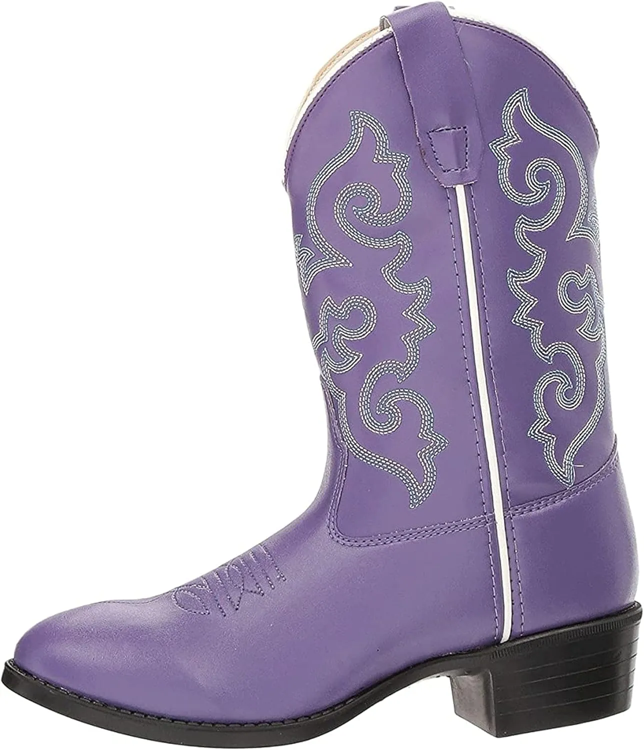 Old WEST Girl's Toddler/Little Kid Pearlized Faux Leather Round Toe Cowboy Boots
