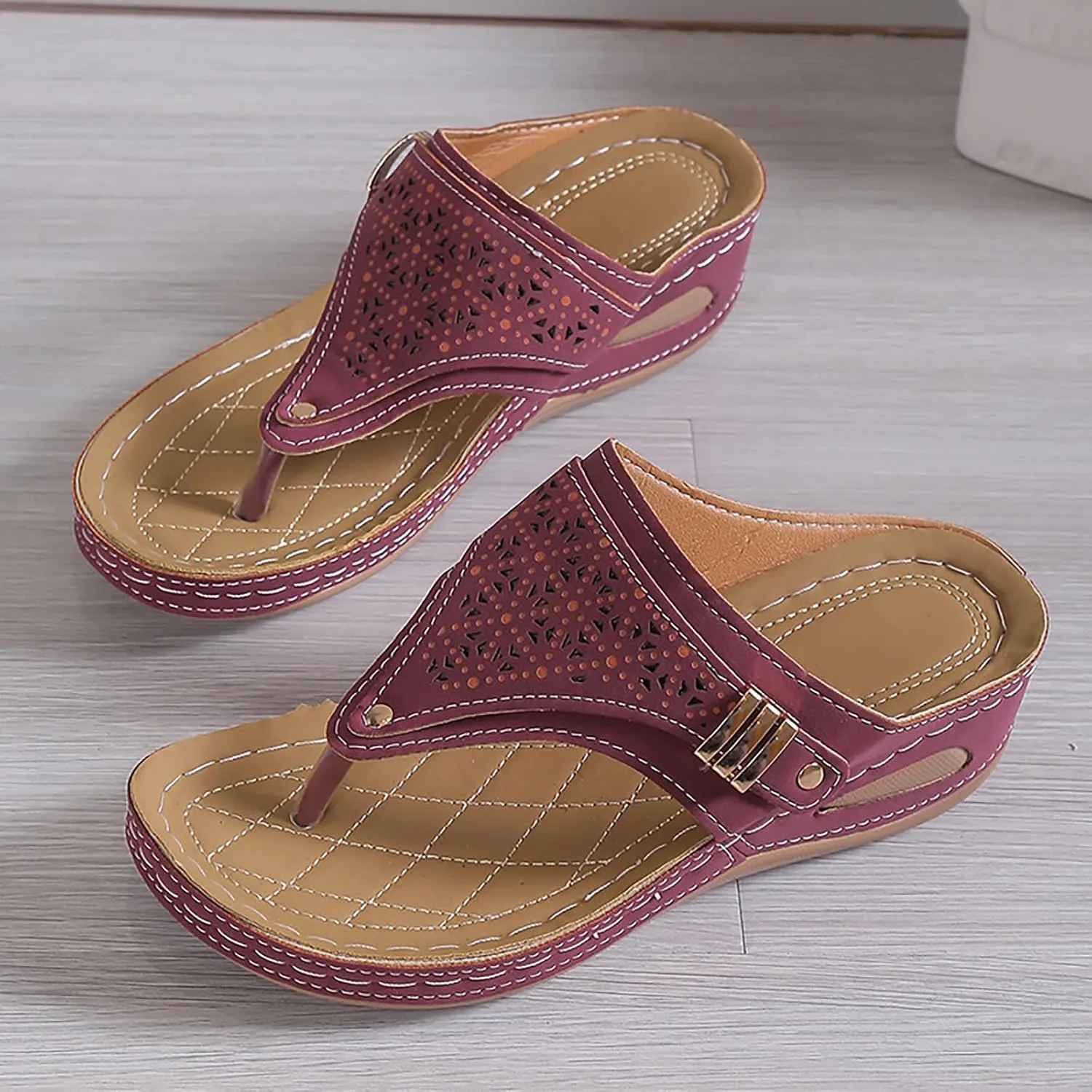 Orthopedic Sandals for Women Arch Support Wedge Flip Flops Summer 2025 Comfortable Dressy Casual Beach Slippers