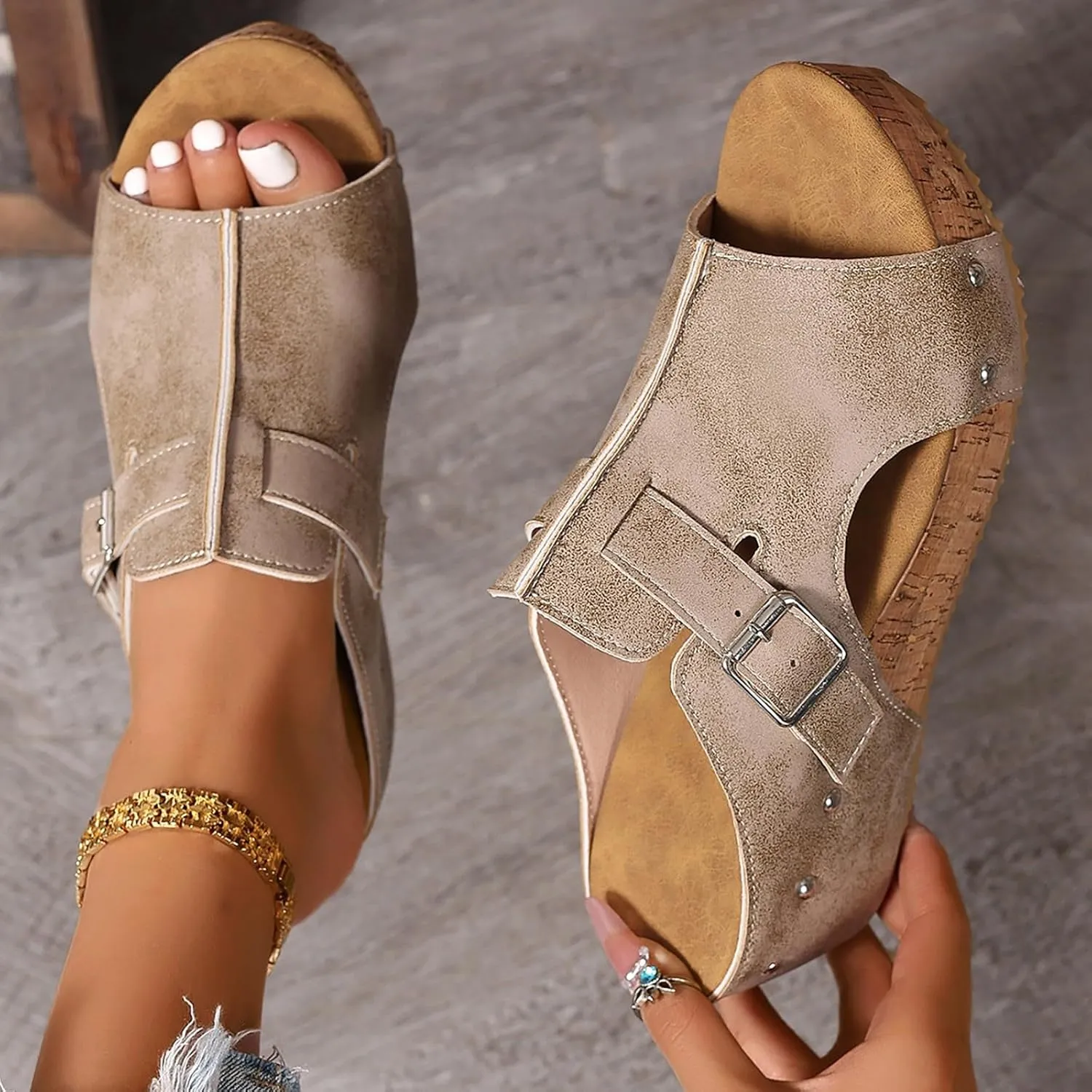 Orthopedic Wedge Sandals for Women 2025 New Platform Sandal Ankle Strap Open Toe Espadrilles Dressy Casual Boho Summer Beach Ladies Wedges