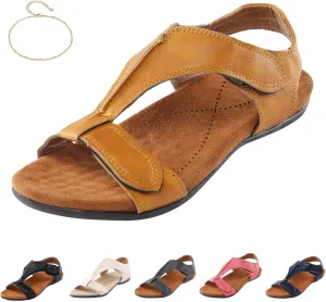 Orthowalkway Women's Comfy Orthotic Sandals, Women's Comfortable Walking Shoes Orthopedic Sandals with Arch Support