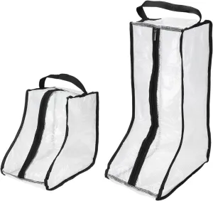 PATIKIL Boots Storage Bags, 2 Pack Waterproof Tall/Short Boot Carry Bag Boots Organizer Protector Bag for Travel, Black