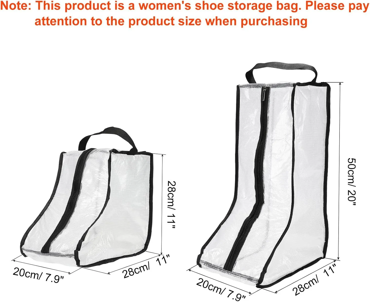 PATIKIL Boots Storage Bags, 2 Pack Waterproof Tall/Short Boot Carry Bag Boots Organizer Protector Bag for Travel, Black