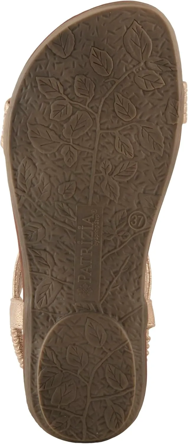 PATRIZIA Spring Step Nectarine Sandals for Womens - Ladies Sandals with Chic Flower Grabbing t-Straps - Casuals Womens Sandals with Stretch Back Strap