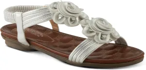 PATRIZIA Spring Step Nectarine Sandals for Womens - Ladies Sandals with Chic Flower Grabbing t-Straps - Casuals Womens Sandals with Stretch Back Strap