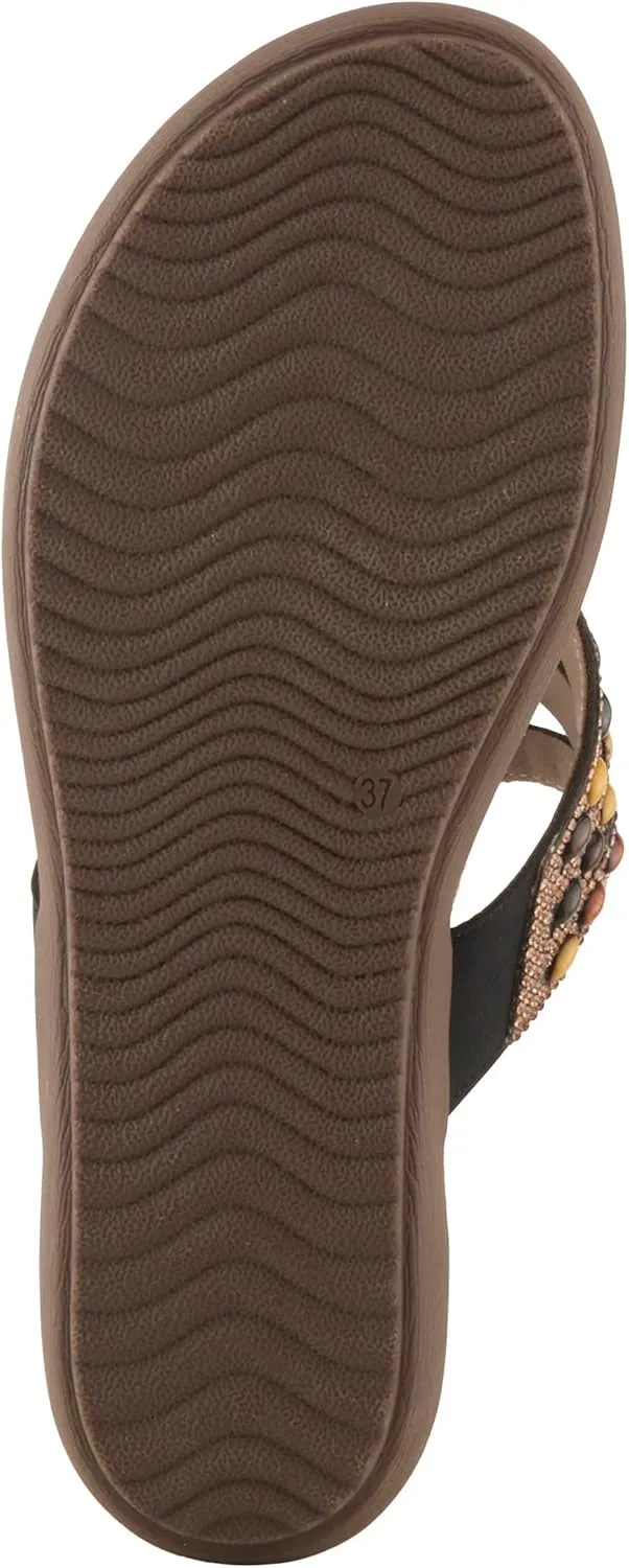 PATRIZIA Women's PINA Slide Sandals - Beaded and Crystal Embellishments, Faux Suede Padded Footbed, Summer-Ready Design