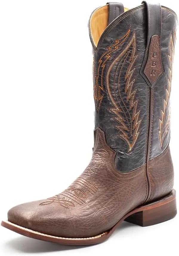 PBR Professional Bull Riders Originals. Men's Cowboy Boots in Genuine Bovine Leather. Rodeo Bulldog Western Boots Style. Pull-on Western Boots for Men.