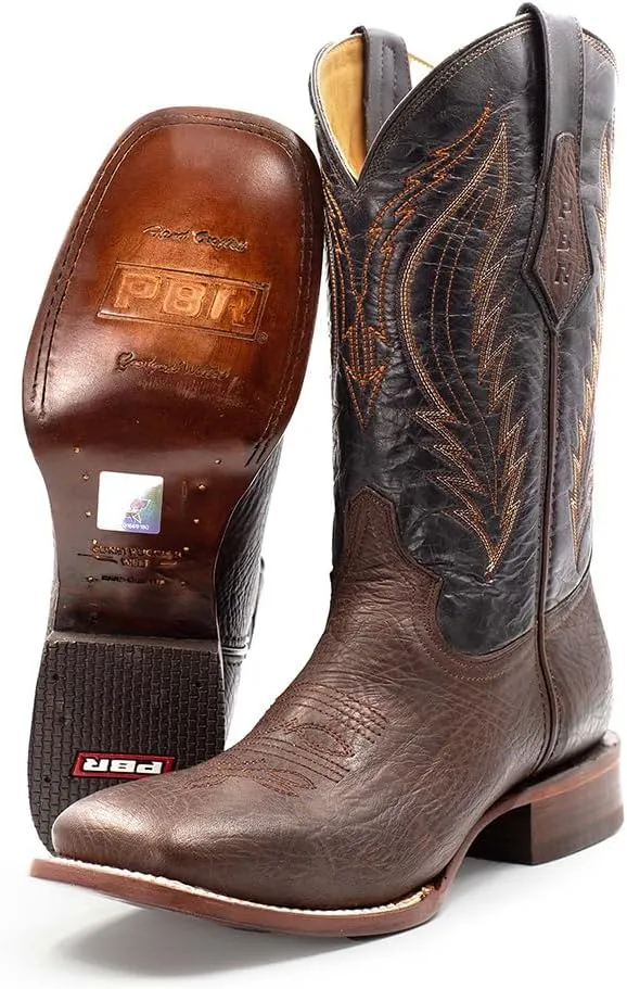 PBR Professional Bull Riders Originals. Men's Cowboy Boots in Genuine Bovine Leather. Rodeo Bulldog Western Boots Style. Pull-on Western Boots for Men.