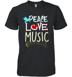 Peace Love Music Hippie Hipster Festival Men's Premium T-Shirt