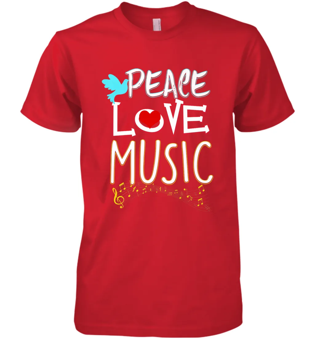 Peace Love Music Hippie Hipster Festival Men's Premium T-Shirt