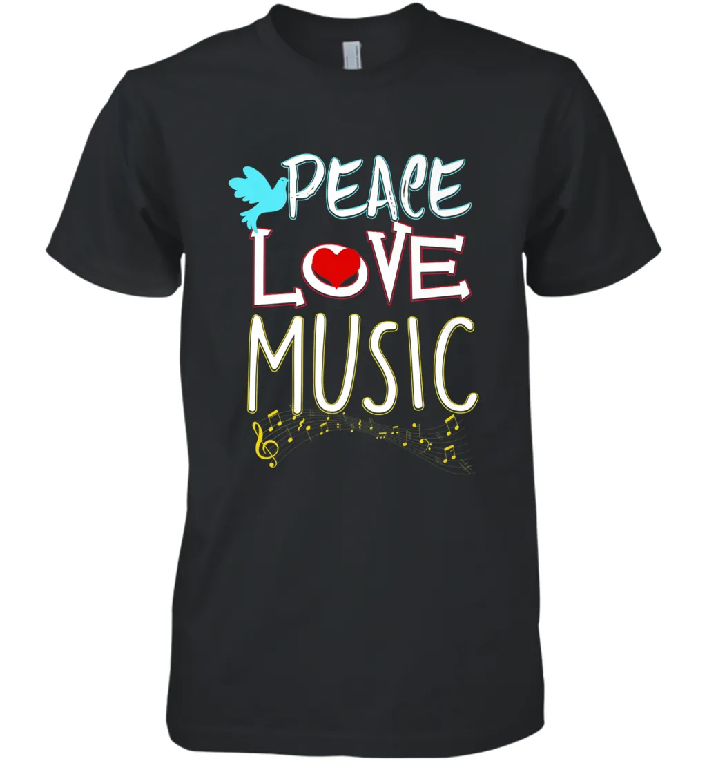 Peace Love Music Hippie Hipster Festival Men's Premium T-Shirt