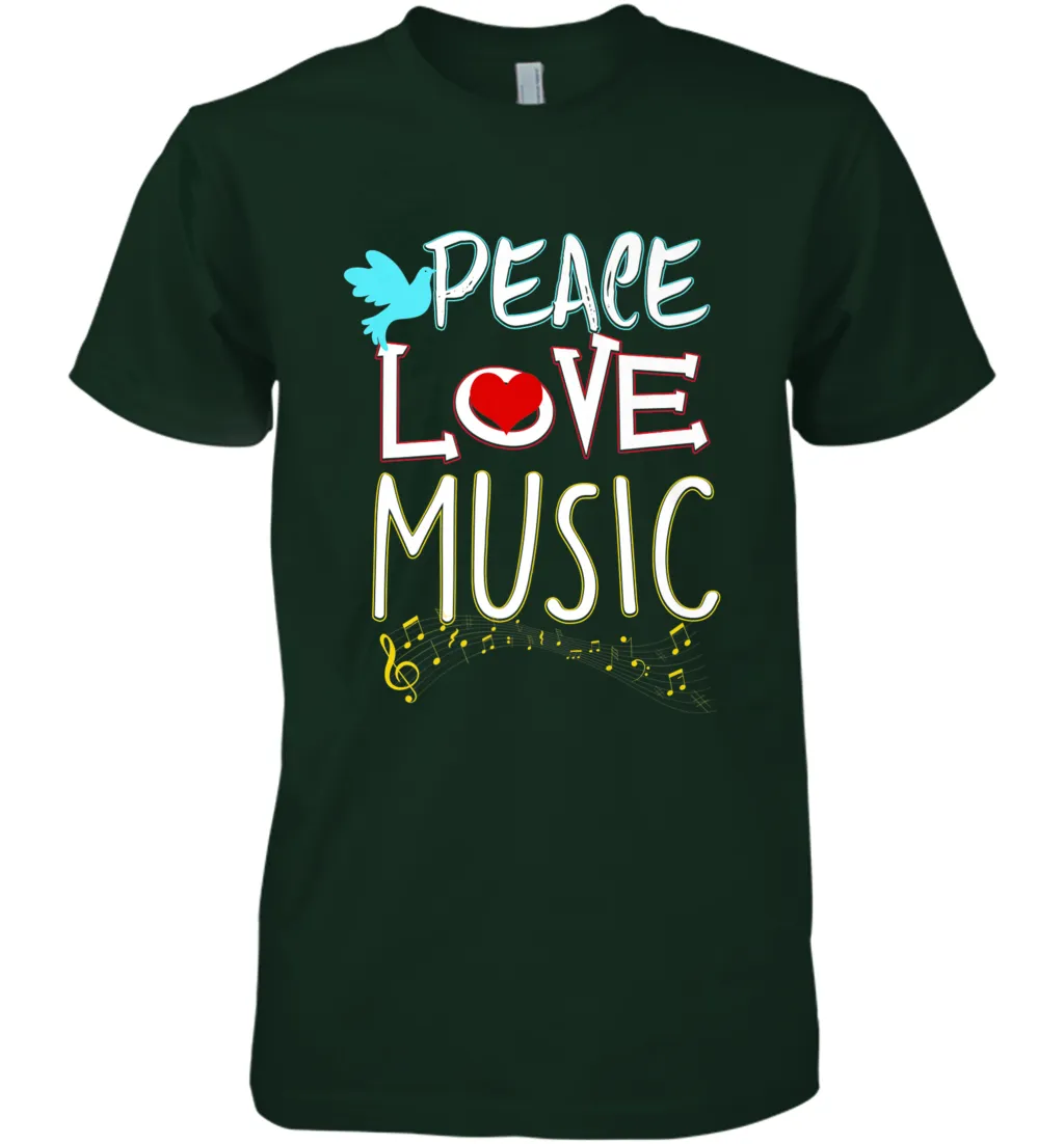 Peace Love Music Hippie Hipster Festival Men's Premium T-Shirt