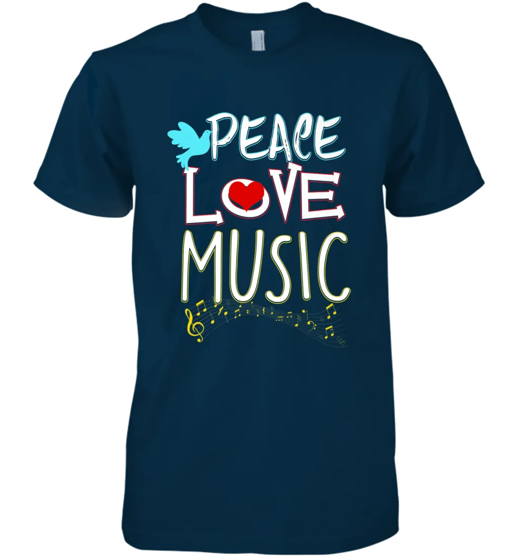 Peace Love Music Hippie Hipster Festival Men's Premium T-Shirt