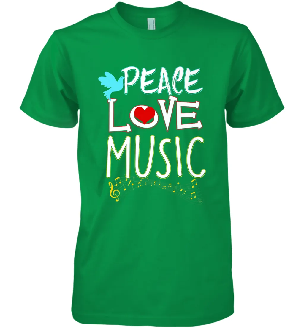 Peace Love Music Hippie Hipster Festival Men's Premium T-Shirt