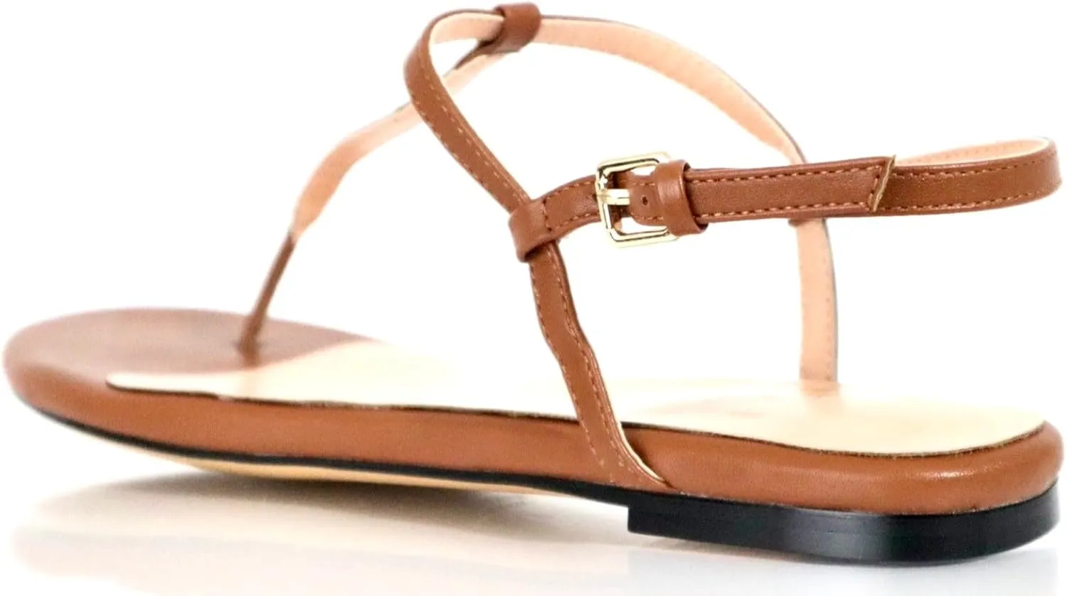 Peculiarity Women's Thong Sandals – Size 12 – Brown - Flat Dressy Summer Sandals with Adjustable Ankle Strap – Comfortable Casual Sandals for Beach, Travel, and Everyday Wear