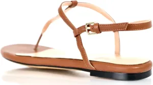 Peculiarity Women's Thong Sandals – Size 12 – Brown - Flat Dressy Summer Sandals with Adjustable Ankle Strap – Comfortable Casual Sandals for Beach, Travel, and Everyday Wear