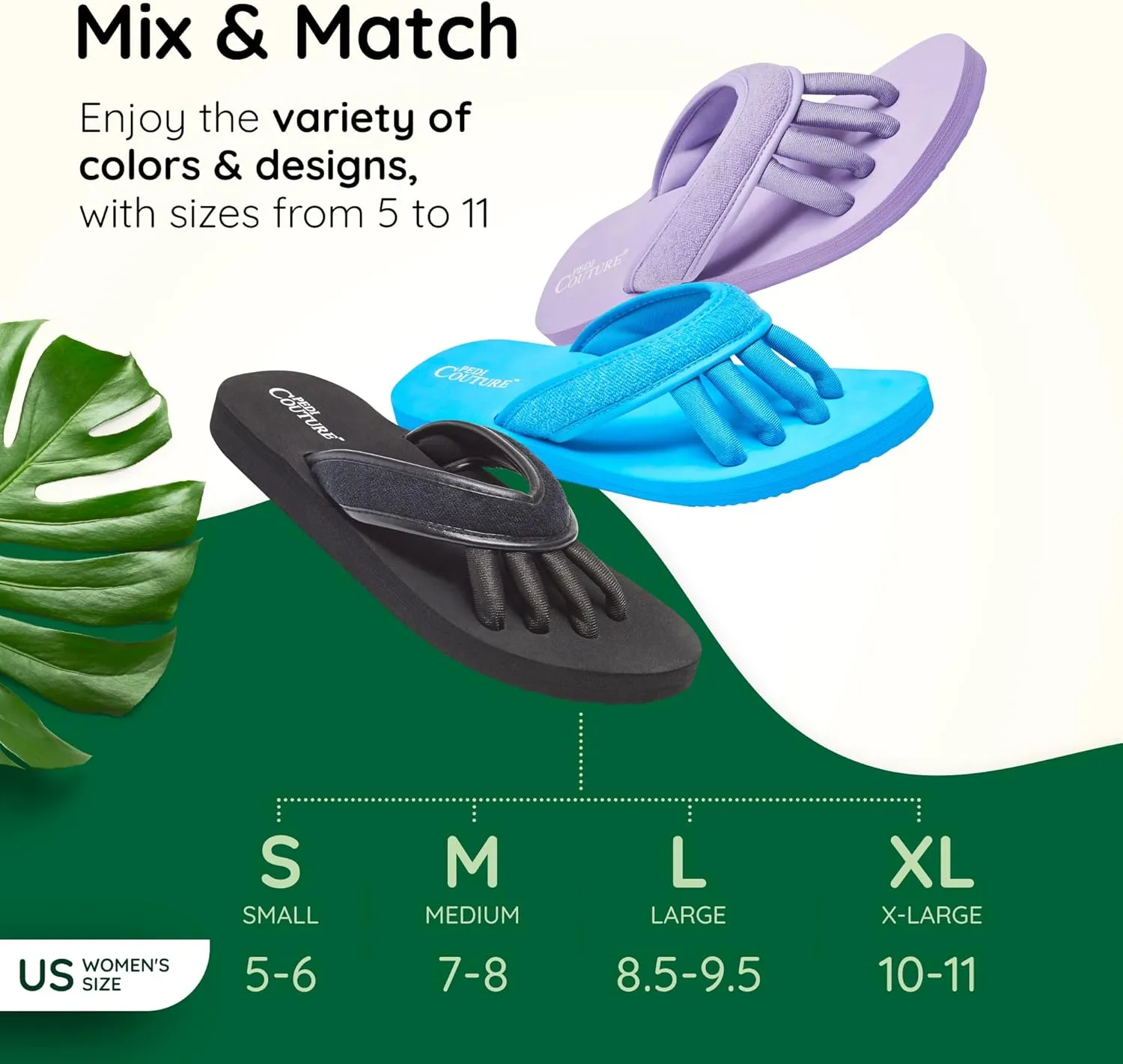 Pedicure Sandals with Built In Toe Separators for Women - Comfortable Spa Style Flip Flops for Home, Salon, Yoga & Gym Use