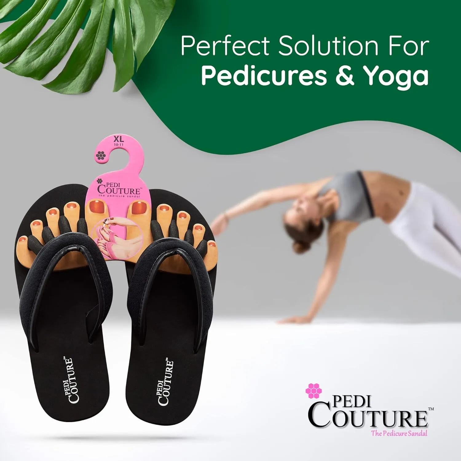 Pedicure Sandals with Built In Toe Separators for Women - Comfortable Spa Style Flip Flops for Home, Salon, Yoga & Gym Use