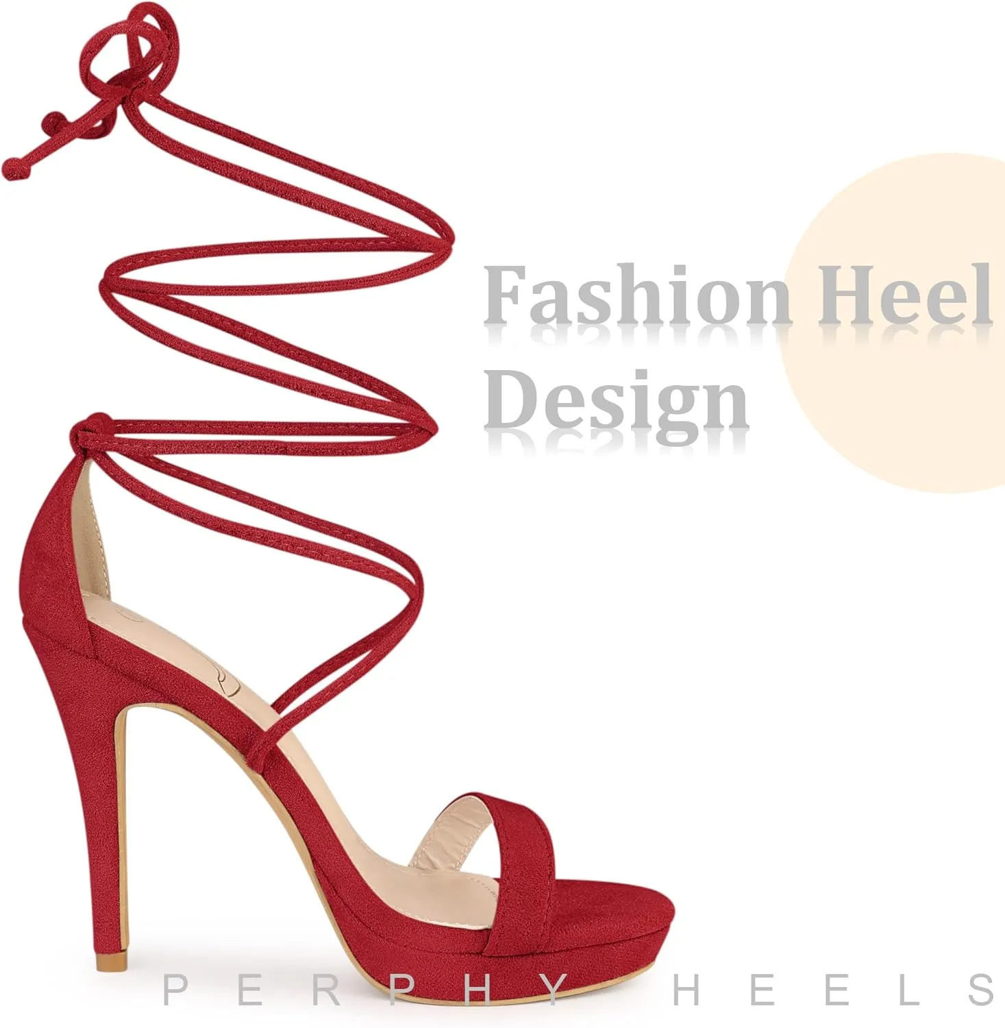 Perphy Platform Stiletto Heels Lace Up Sandals for Women