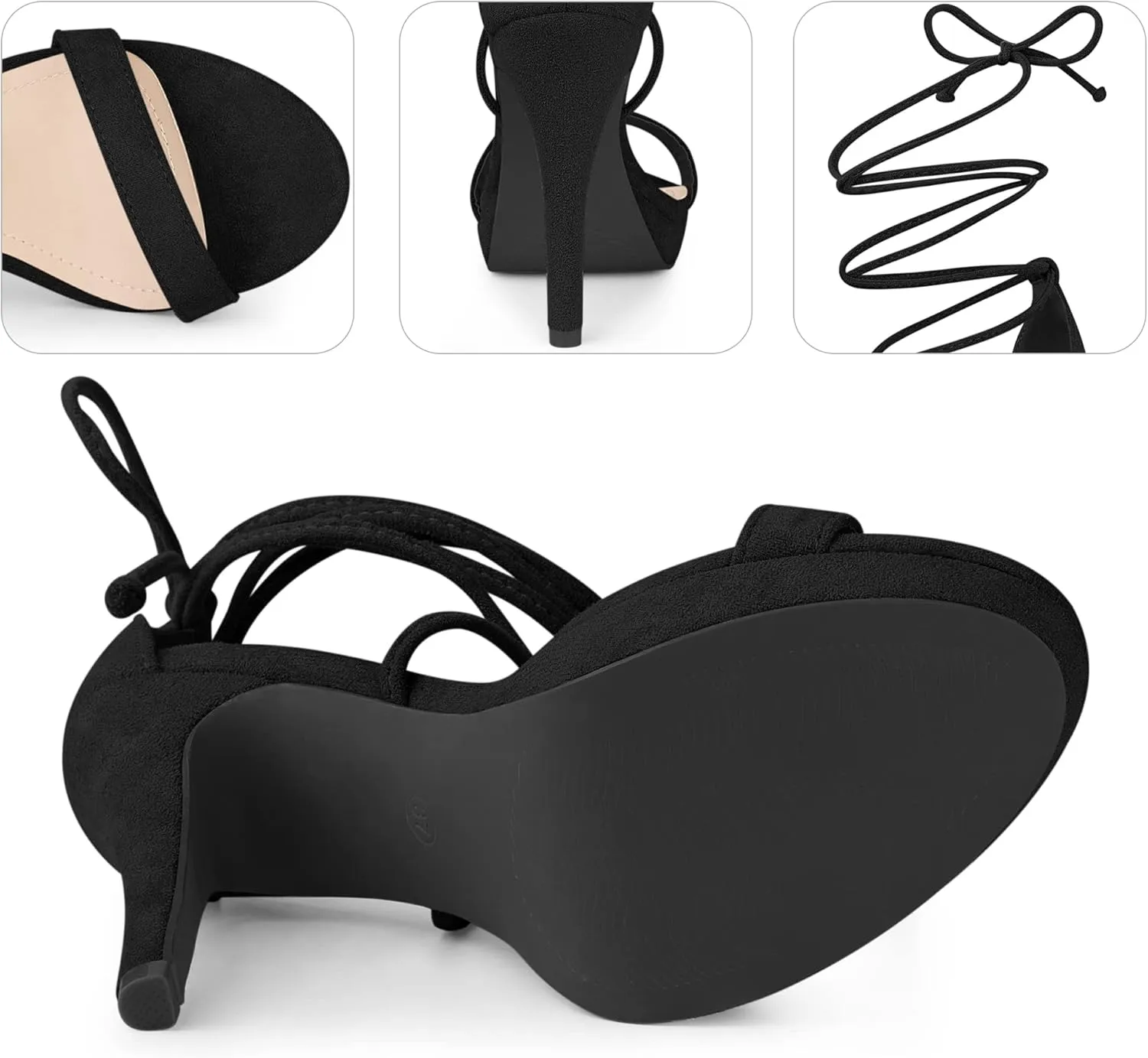 Perphy Platform Stiletto Heels Lace Up Sandals for Women