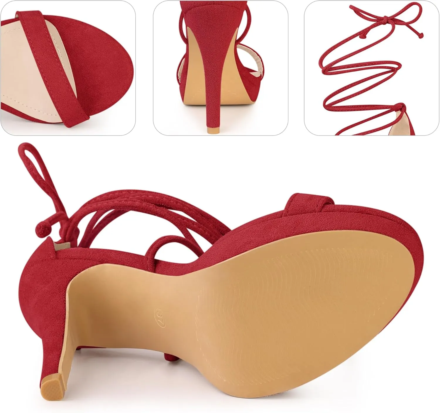 Perphy Platform Stiletto Heels Lace Up Sandals for Women