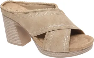Pierre Dumas Women's Clogs Chunky Heel Open Toe Slip on Mule Shoes
