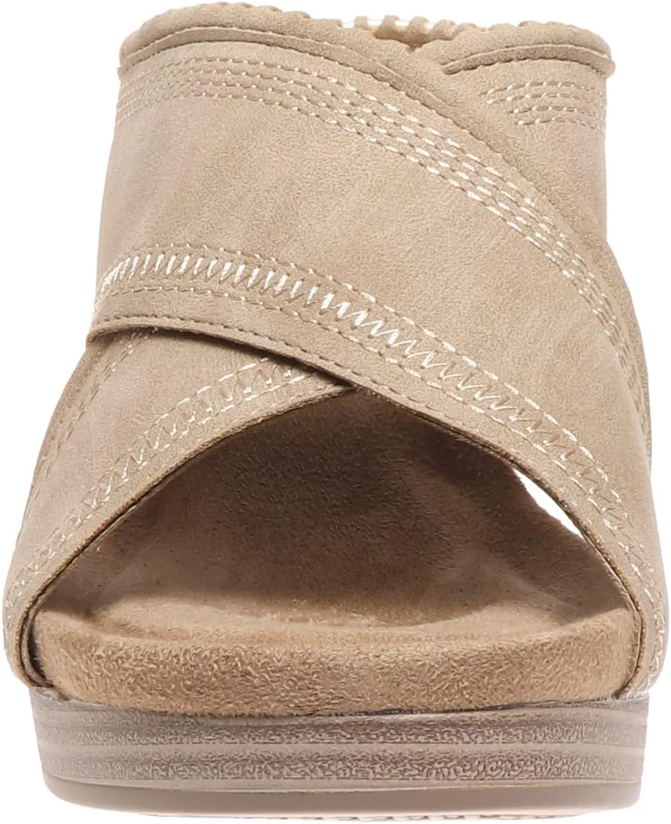 Pierre Dumas Women's Clogs Chunky Heel Open Toe Slip on Mule Shoes