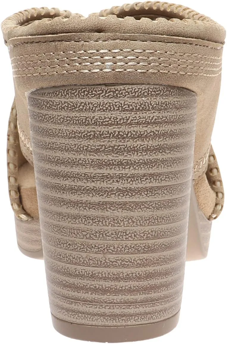 Pierre Dumas Women's Clogs Chunky Heel Open Toe Slip on Mule Shoes