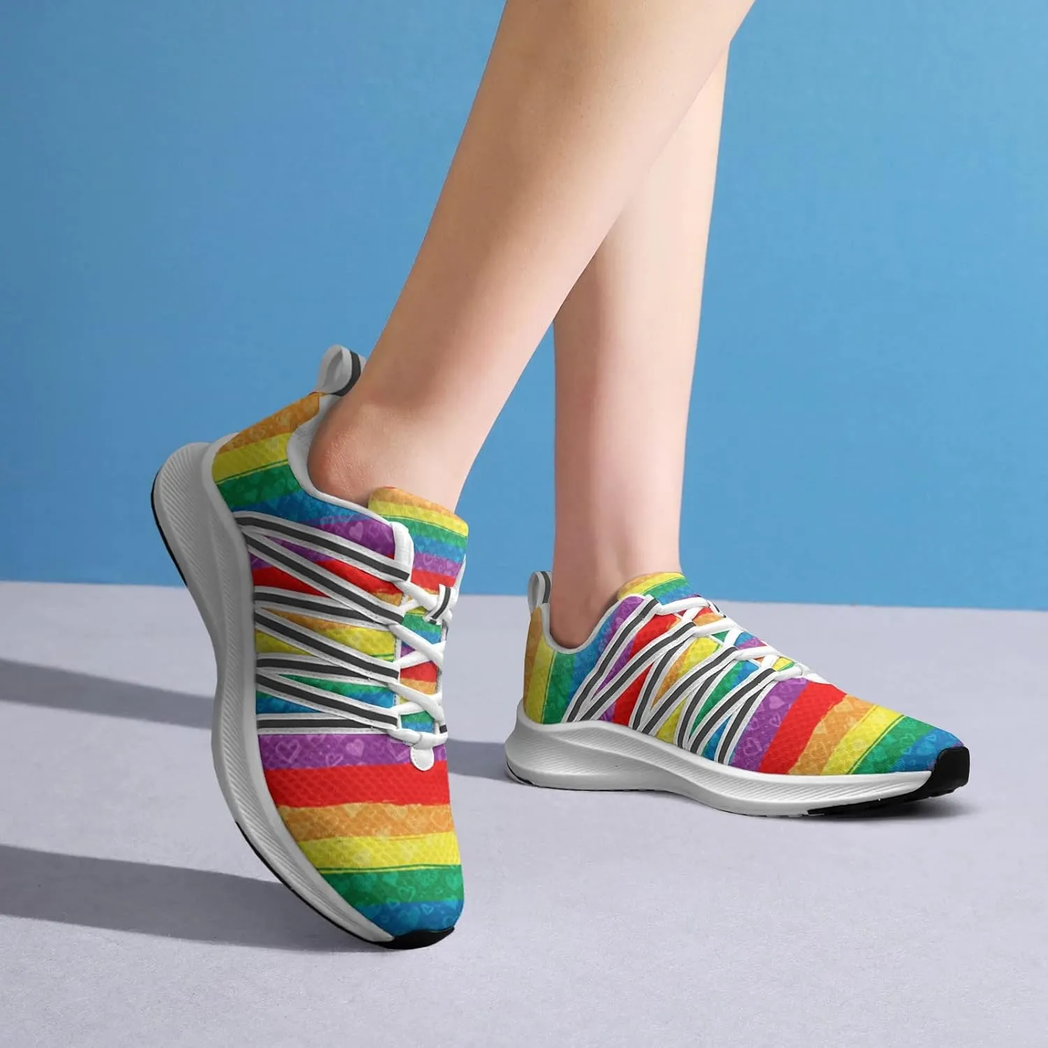 Pitovozu Camo Gay Pride Flag Sneaker Women Athletic Shoes Personalited Running Shoes Comfortable Sports Sneaker