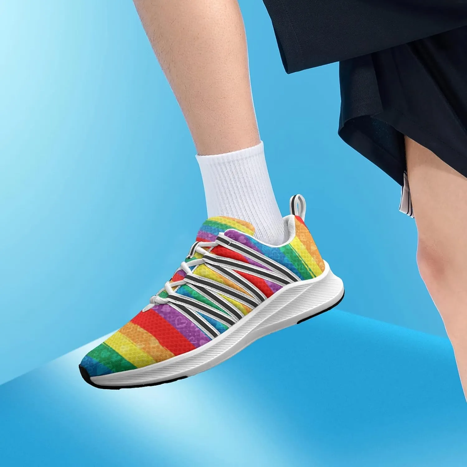 Pitovozu Camo Gay Pride Flag Sneaker Women Athletic Shoes Personalited Running Shoes Comfortable Sports Sneaker