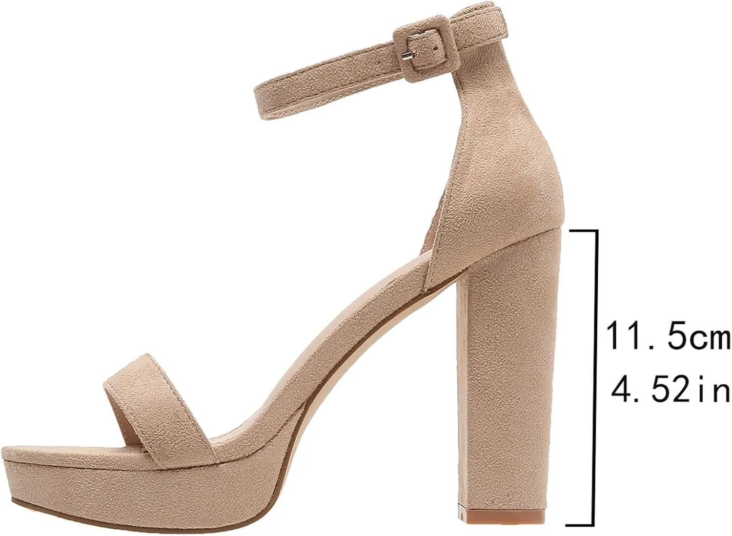 Platform Chunky Heels Sandals for Women 2025 Summer Open Toe Solid Color Dress Backless Wide Widths Ankle Strap Sandal Beach Vacation Casual Fashionable Heels Sandals