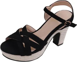 Platform Sandals Women Chunky Velet High Heels Peep Toe Pump Party Heeled Sandal Evening Shoes Clubwear