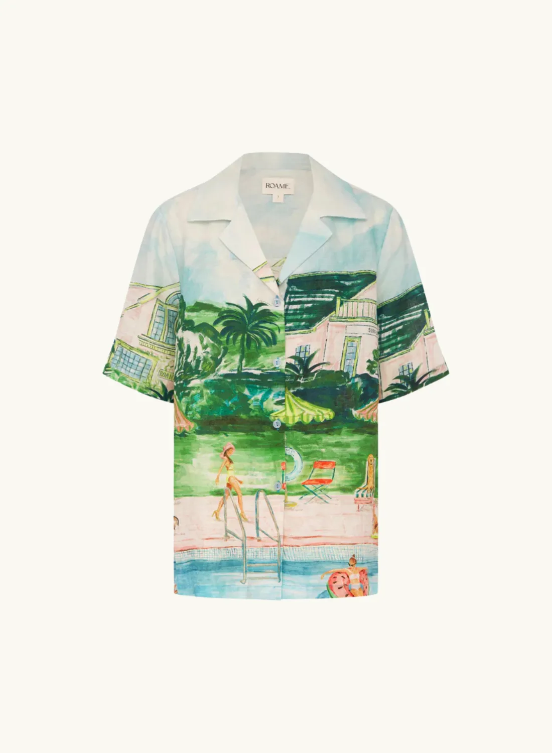 Precision-engineered Worldwide tracking Shirt Poolside Printed Linen