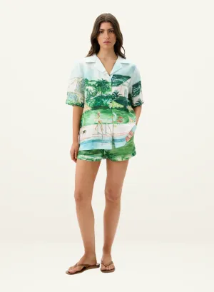 Precision-engineered Worldwide tracking Shirt Poolside Printed Linen