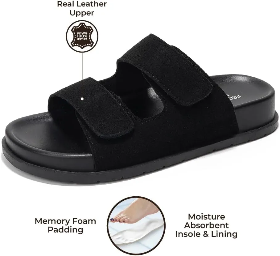Project Cloud Platform Summer Sandals for Women 2025 - Comfortable and Adjustable Straps Summer Slides with Memory Foam Insole - Non-Slip Casual Womens Sandals