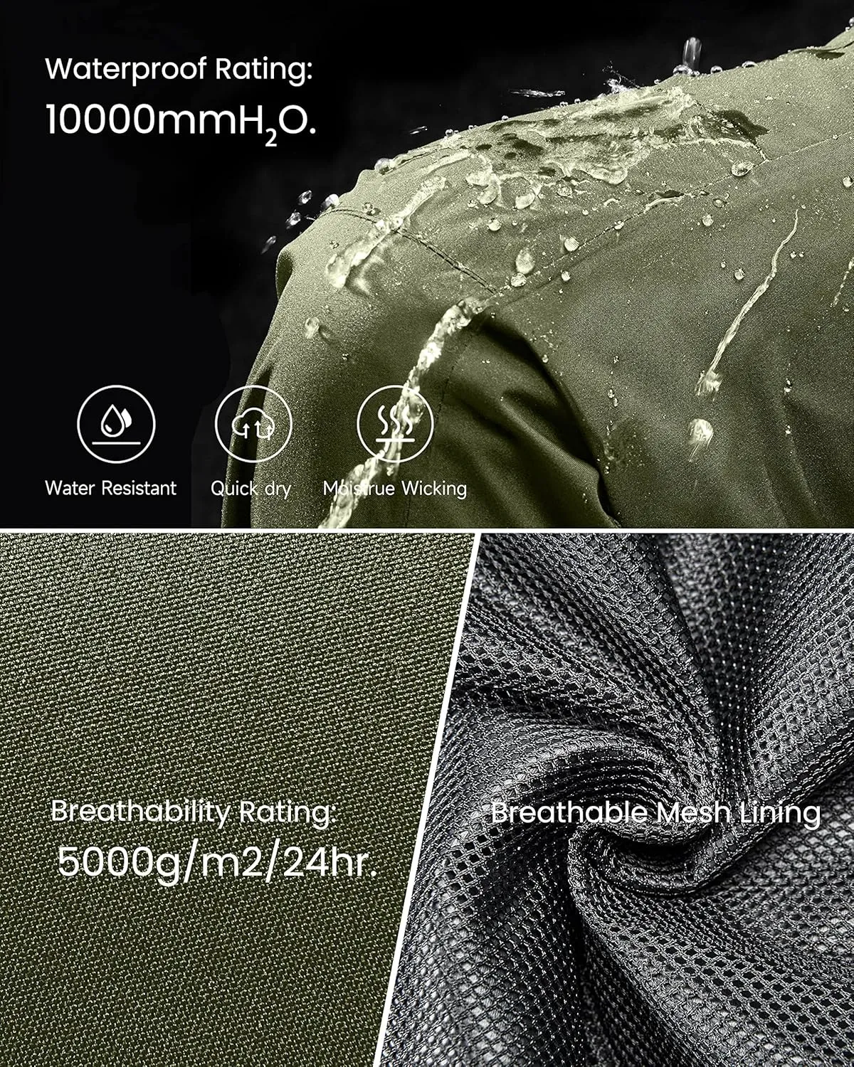 Rain Pants Mens Waterproof Rain Over Pants Windproof Hiking Pants