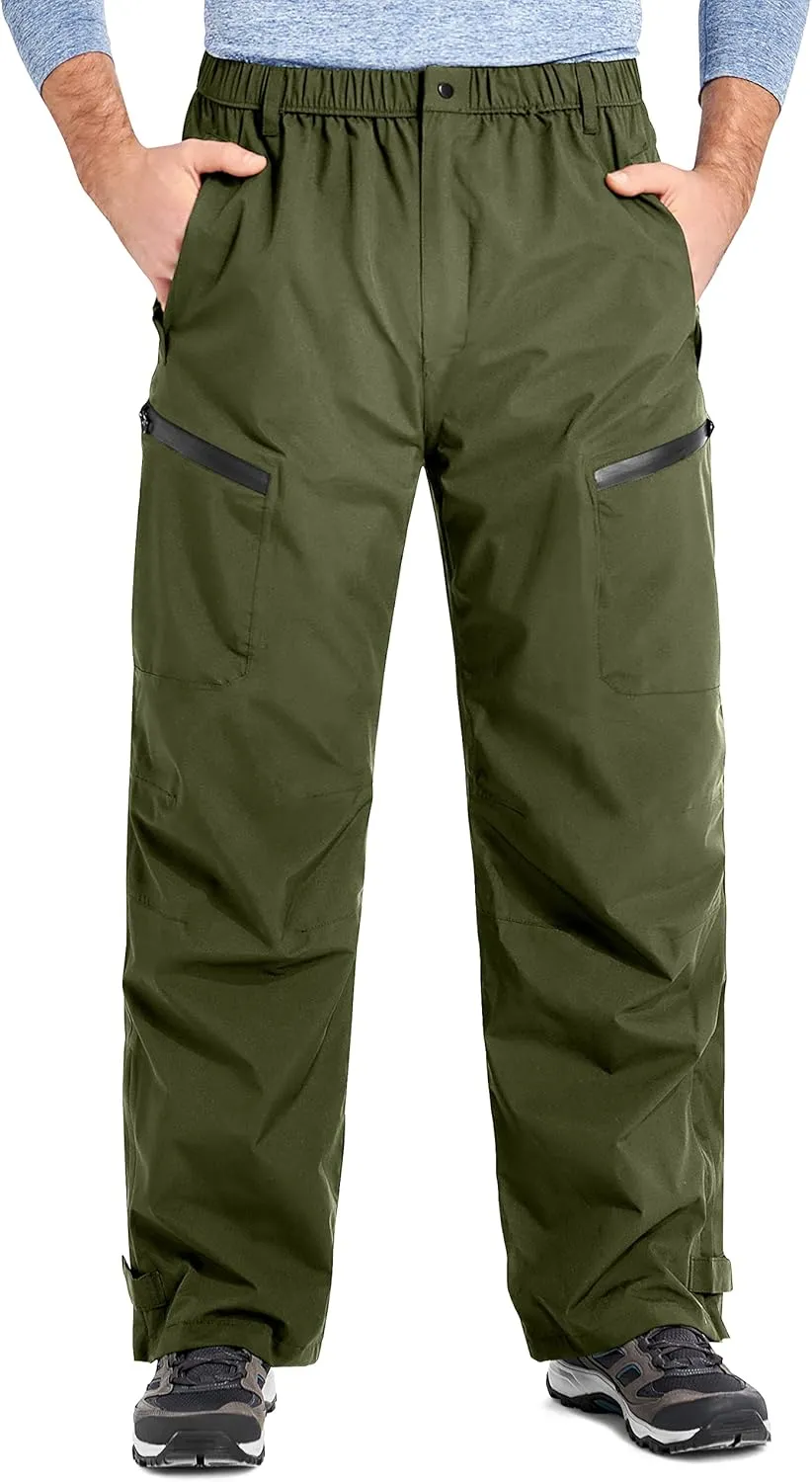 Rain Pants Mens Waterproof Rain Over Pants Windproof Hiking Pants