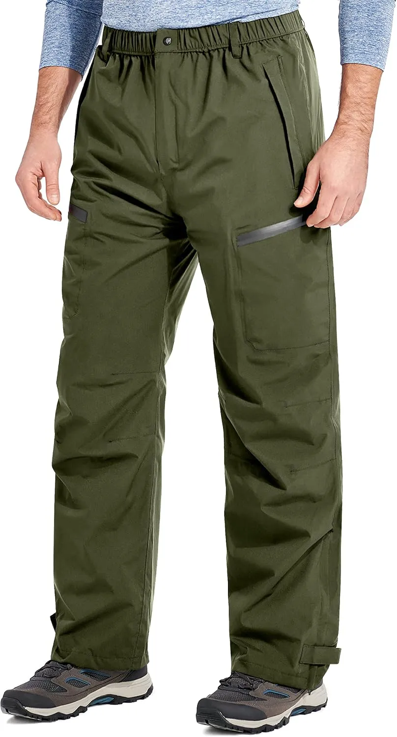 Rain Pants Mens Waterproof Rain Over Pants Windproof Hiking Pants