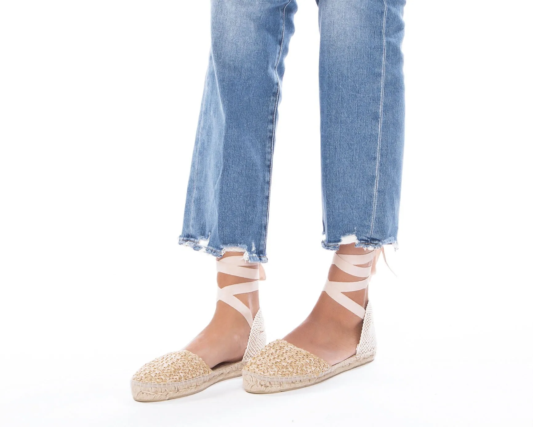Resilient Raffia Sandals Net Flat Impressive variety Yucatan - -