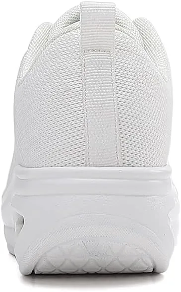 RUIDENG Walking Shoes for Women Air Cushion Nurse Slip Resistant Work Running Sneakers Platform Sneakers Comfortable Rocker Thick-Soled Weight Light
