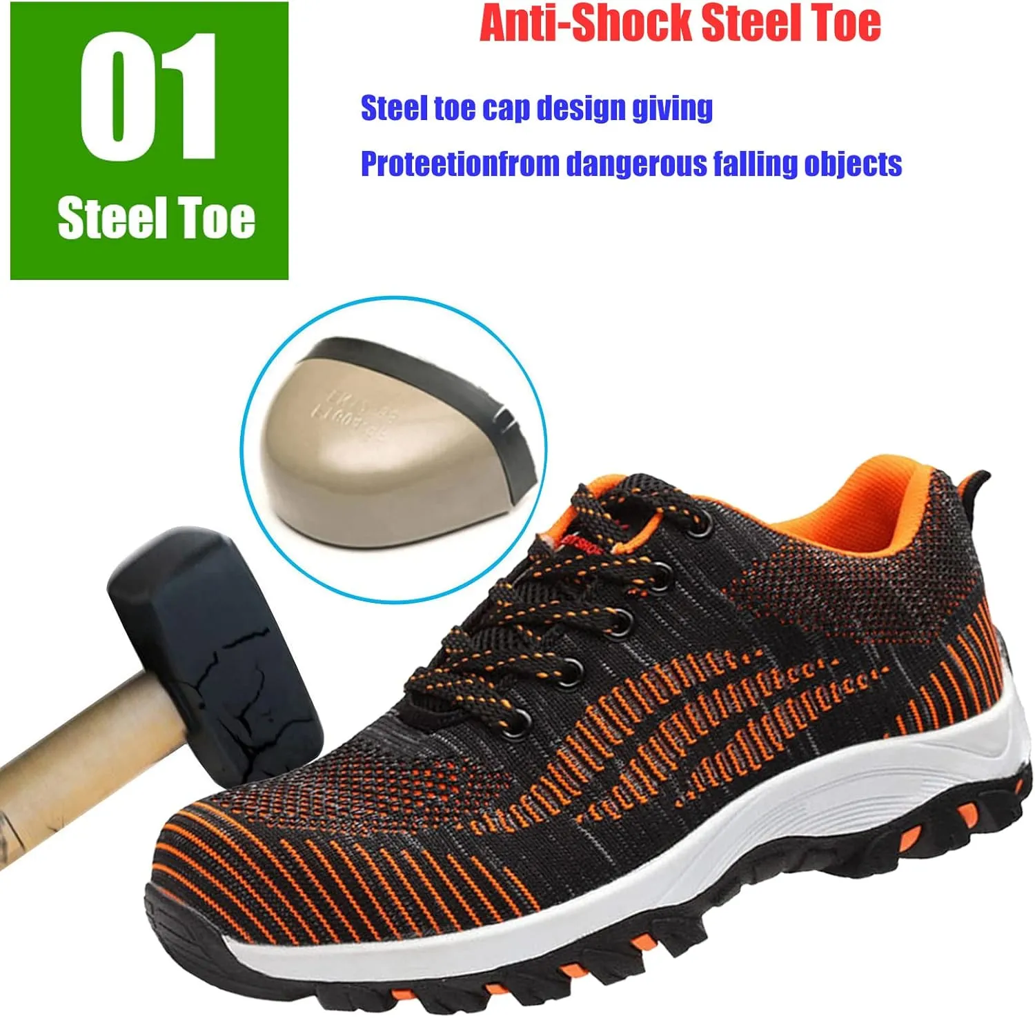 Safety Composite Toe Working Boots,Perfect for Industrial and Construction site, Slippery Kitchen，Manufacture and Warehouse use,