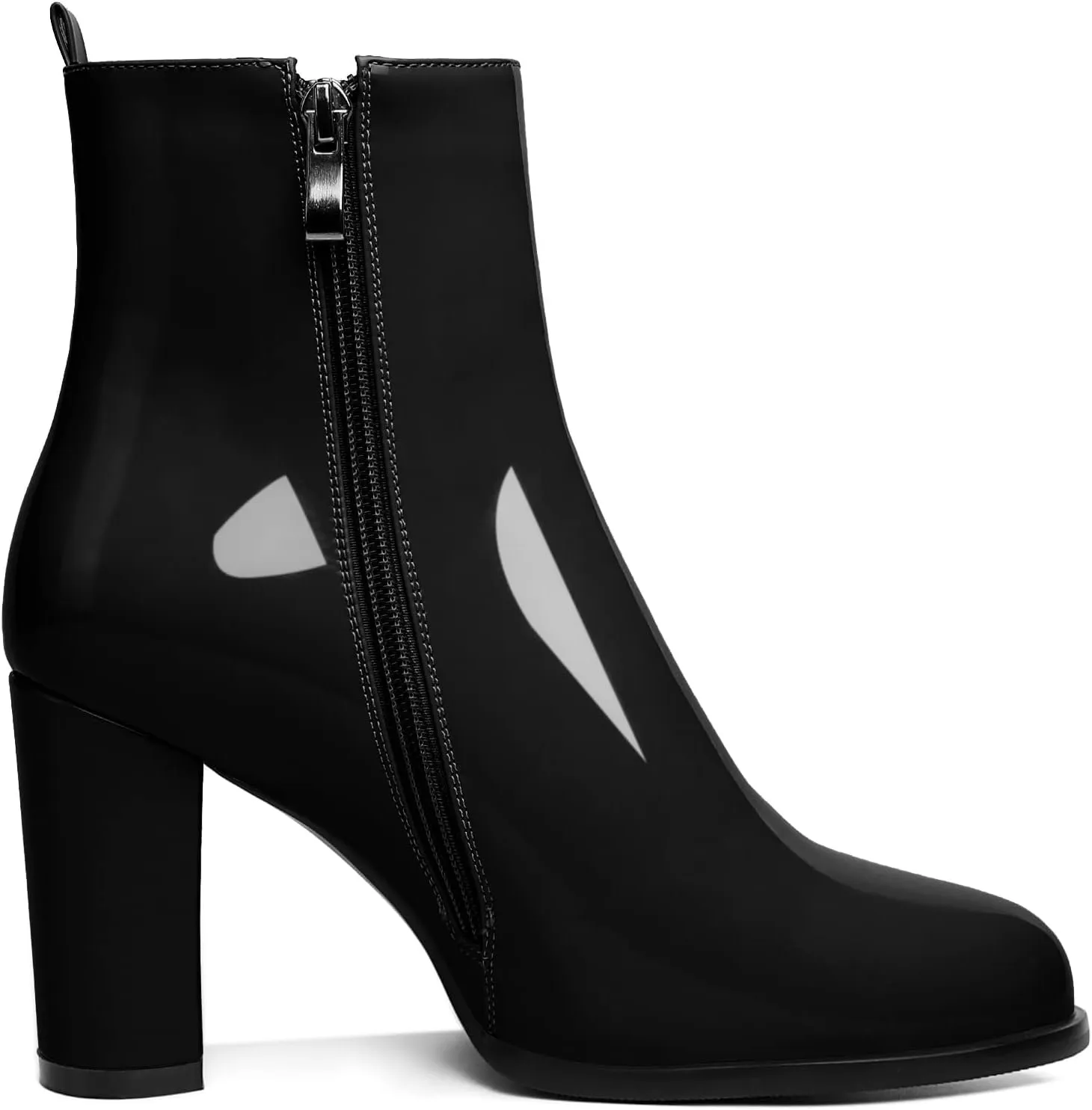 SAMMITOP Women's Chunky Block Heel Ankle Boots Mid Block Heel Ankle Booties