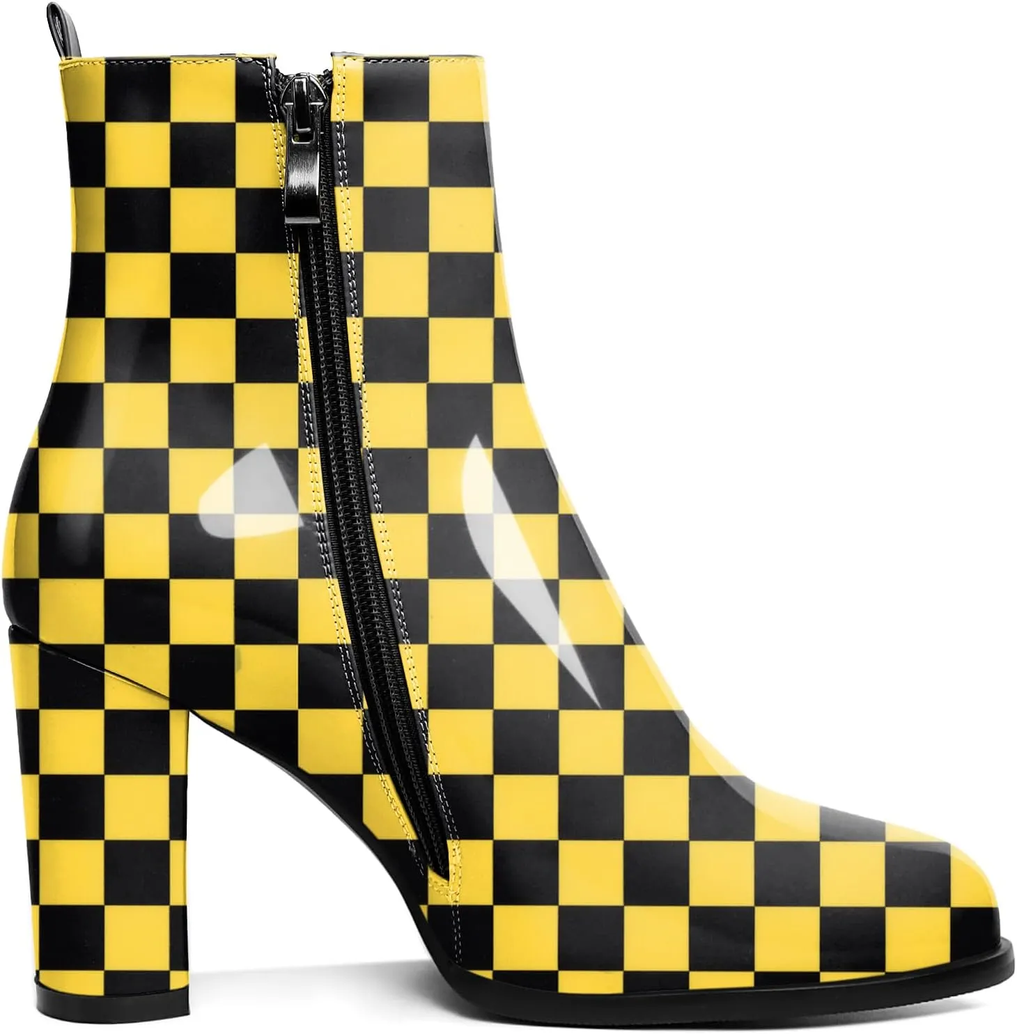 SAMMITOP Women's Chunky Block Heel Ankle Boots Mid Block Heel Ankle Booties