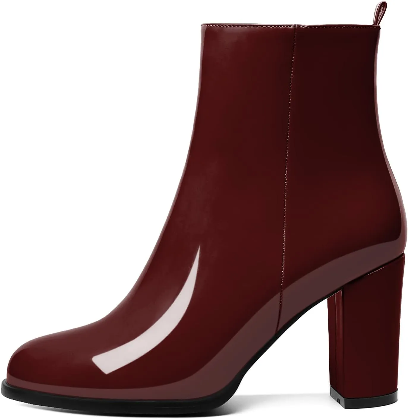 SAMMITOP Women's Chunky Block Heel Ankle Boots Mid Block Heel Ankle Booties