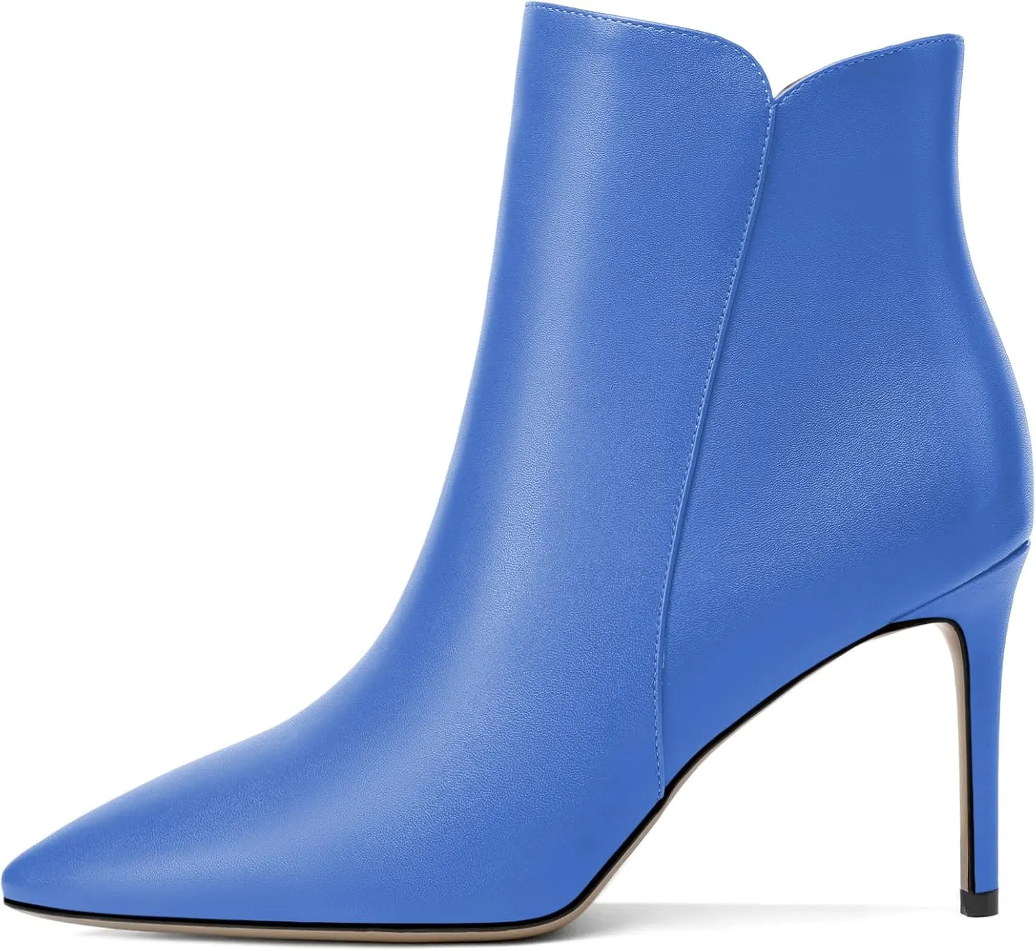 SAMMITOP Women's Stiletto Heel Ankle Booties Stiletto Heel Closed Toe Heeled Booties Lace Up Boots with Sexy Side Zipper Fashion Booties Fall Winter Shoes 3.5''