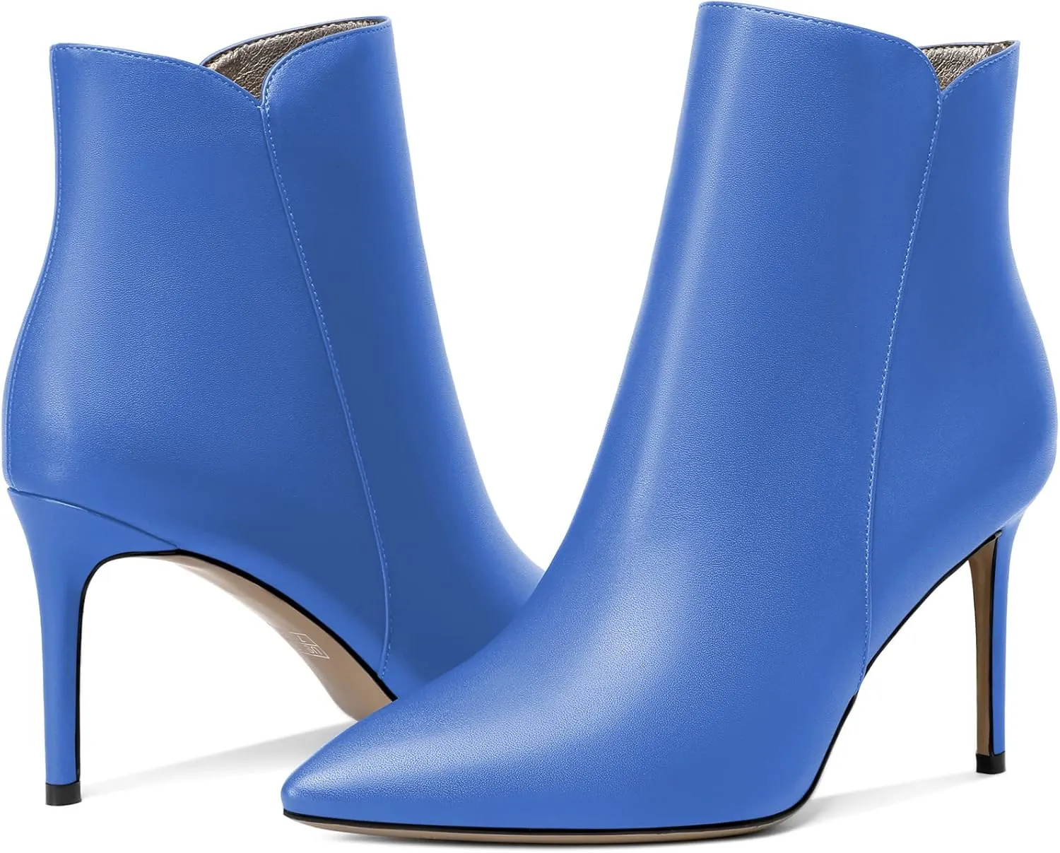 SAMMITOP Women's Stiletto Heel Ankle Booties Stiletto Heel Closed Toe Heeled Booties Lace Up Boots with Sexy Side Zipper Fashion Booties Fall Winter Shoes 3.5''