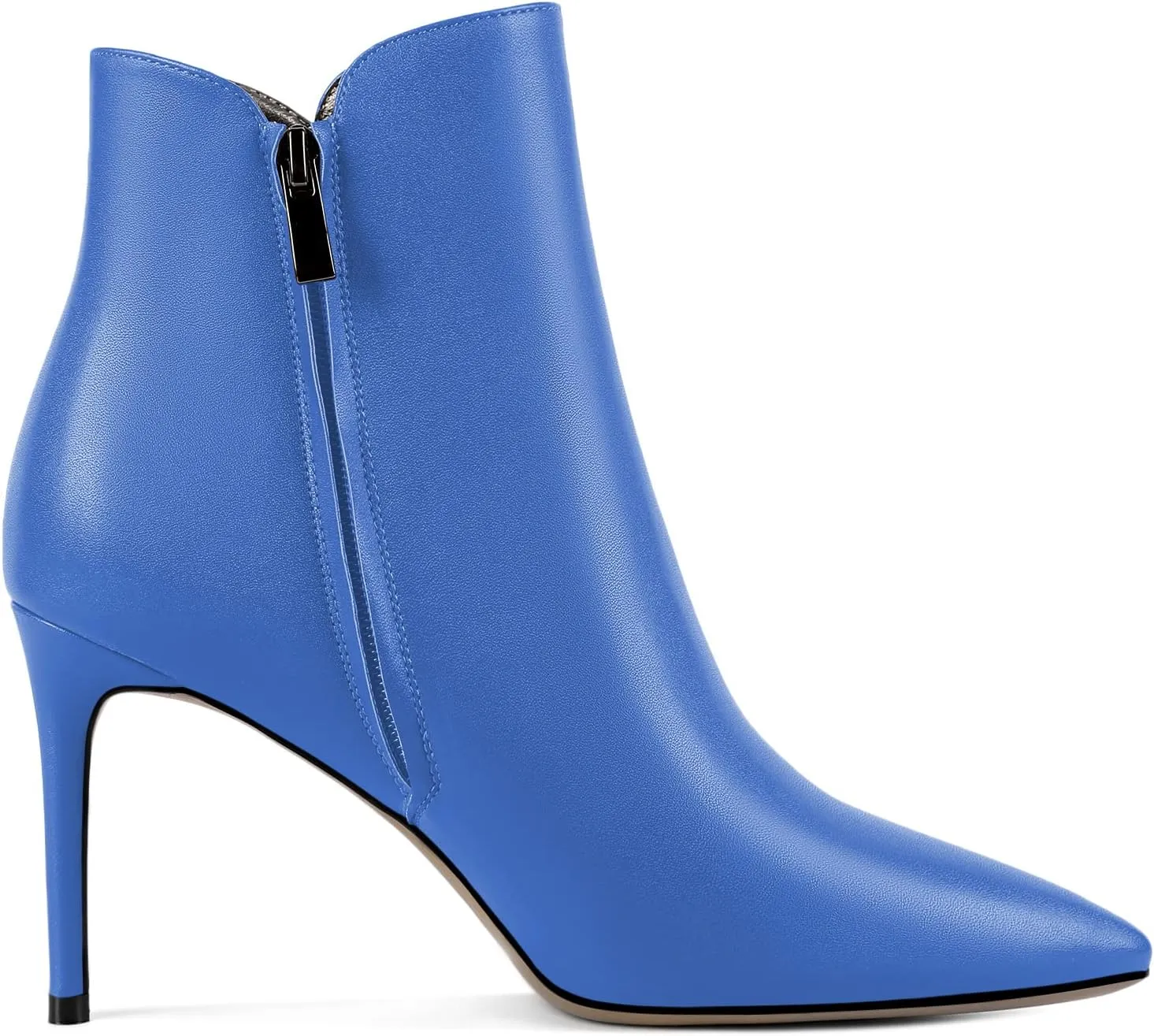 SAMMITOP Women's Stiletto Heel Ankle Booties Stiletto Heel Closed Toe Heeled Booties Lace Up Boots with Sexy Side Zipper Fashion Booties Fall Winter Shoes 3.5''