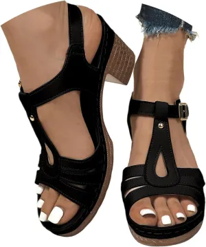 Sandals Women Wedge Shoes Comfortable Orthopedic Sandal Womens Dressy Summer Flip Flops Fashion Walking Wedges with Adjustable Ankle Strap